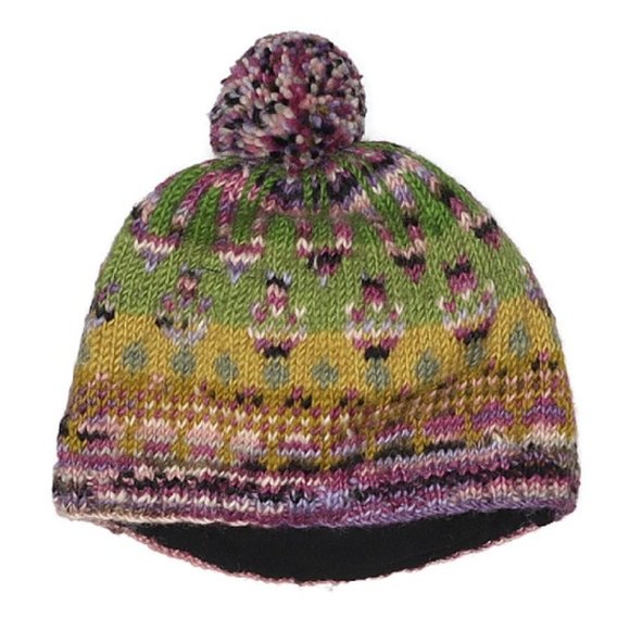 Tara Accessories - Beautiful Nordic print colorful pom beanie